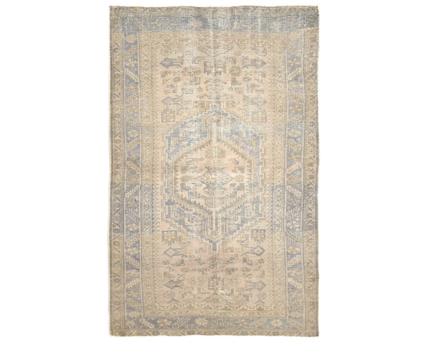 4x7 Vintage Brown Persian Style Hand Knotted Low Pile Wool Area Rug